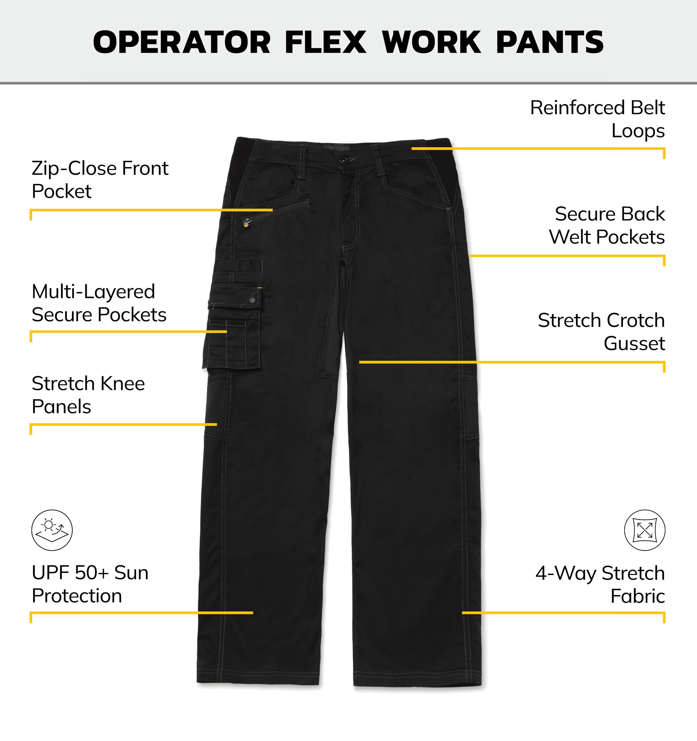Caterpillar CA&T Herren-Arbeitshose, Flex-Hose