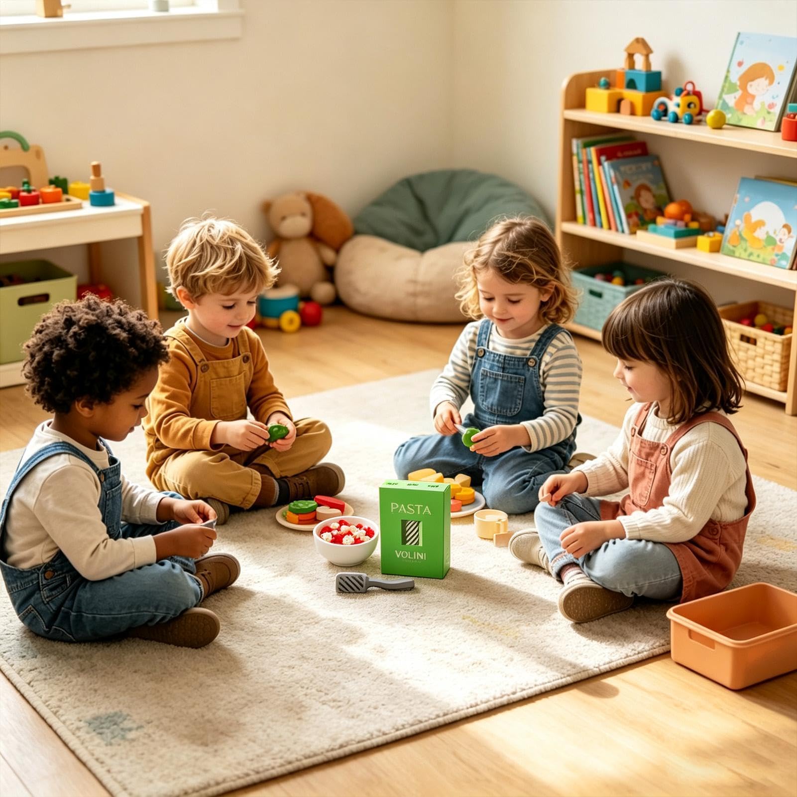 Set Cibo Pasta Realistica per Bambini Finta Cucina Educativa Prescolare