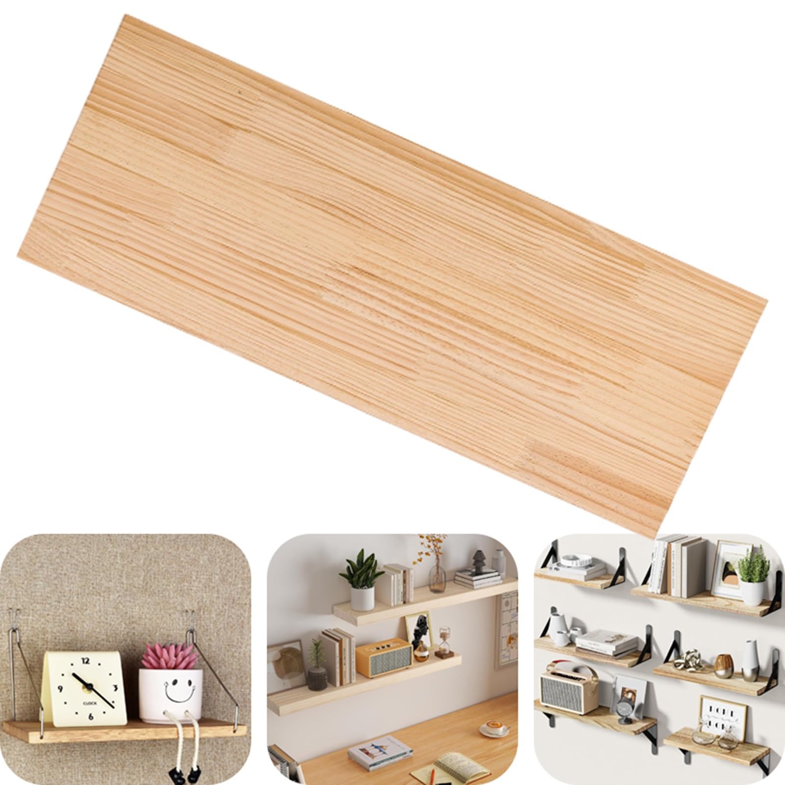 Tablette murale en pin pour travaux manuels et projets de peinture