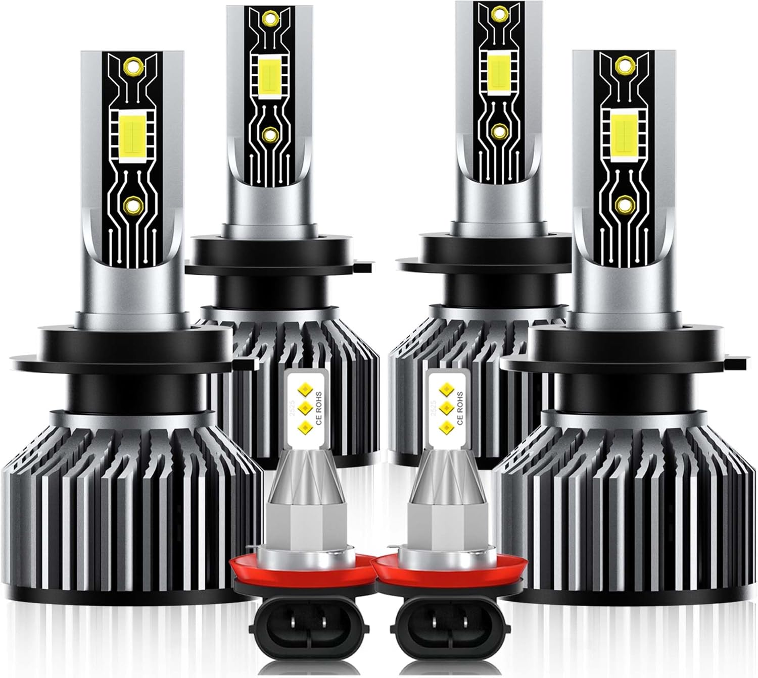 Compatible for Hyundai Sonata 2011 2012 2013 2014 Fog Light Bulbs kits 6500K White 600% Brightness, Plug and Play, Pack of 6