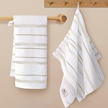 VOOVA & MOVAS Striped Kitchen Towels, 100% Cotton, 16x25 in, 2 Pack