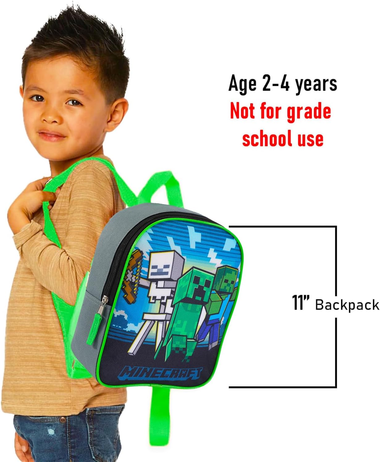 Minecraft Mini Backpack for Boys - Bundle with 11" Backpack for School Plus Stickers, Water Bottle, More | Small Backpack for Kids - Image 8