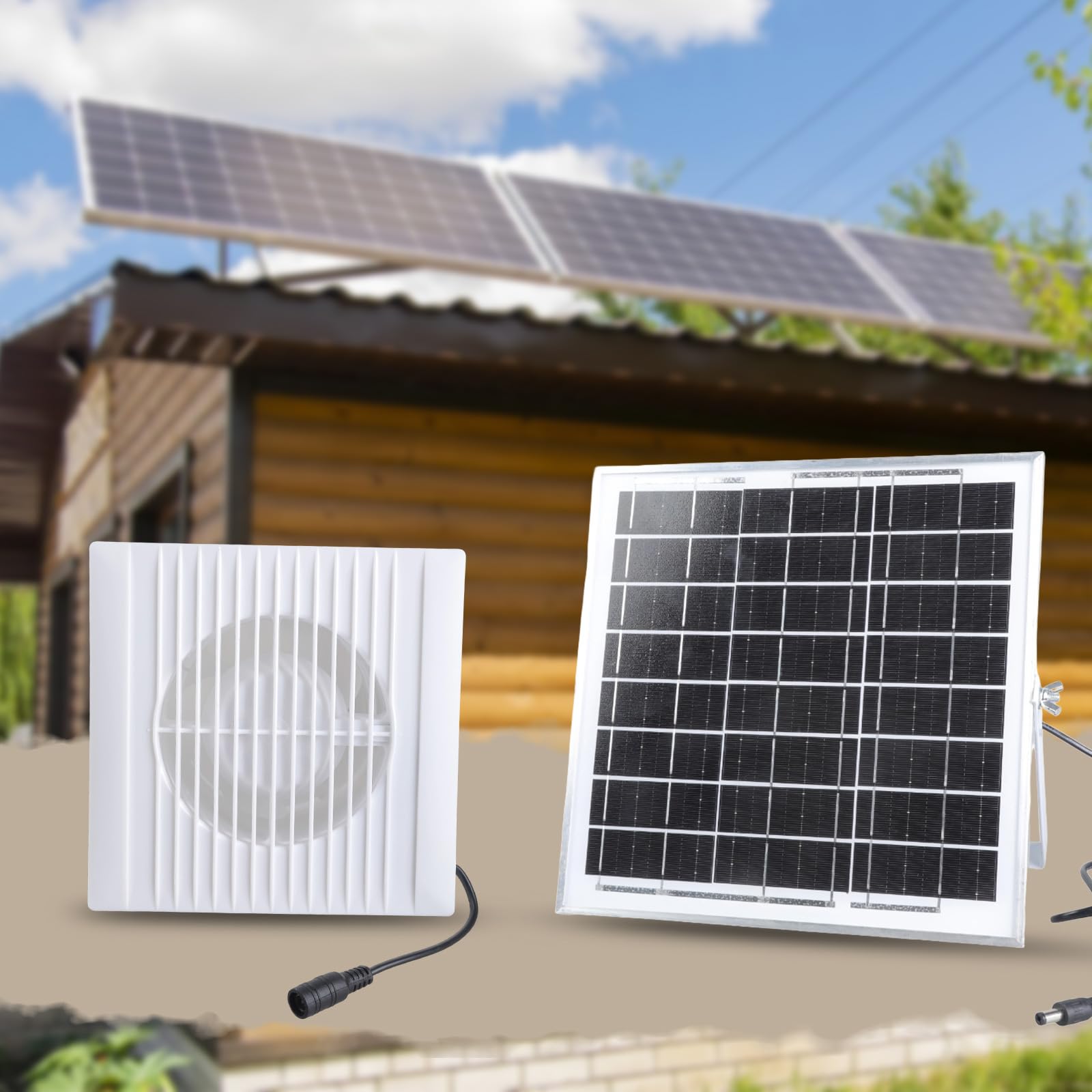 Zasilany energią słoneczną 10 cm wentylator wyciągowy 8 W do wentylacji na zewnątrz w szklarniach szklarniach łazienkach niski poziom hałasu solarny wentylator na poddaszu