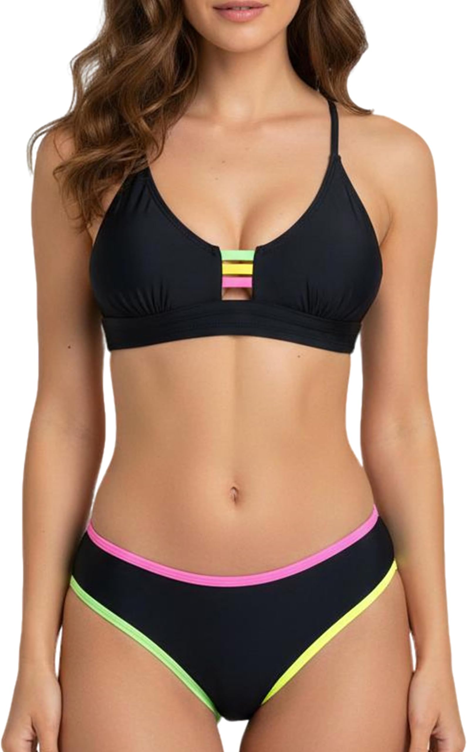 - Women's High Waist Bikini Set Quick Dry Sexy Swimwear Fashion Two-Piece Swimsuit