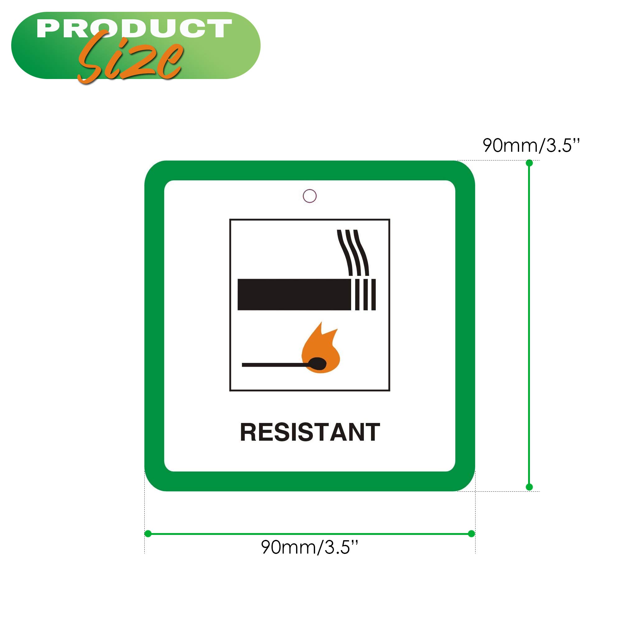Furniture Upholstery DL7 Fire Safety Labels Green with String for