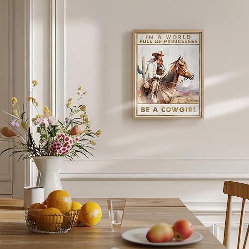 Miniatura 6 de Arte de pared de vaquera occidental de 11 x 14 pulgadas, póster con cita inspiradora, decoración de caballo para dormitorio de niñas, decoración