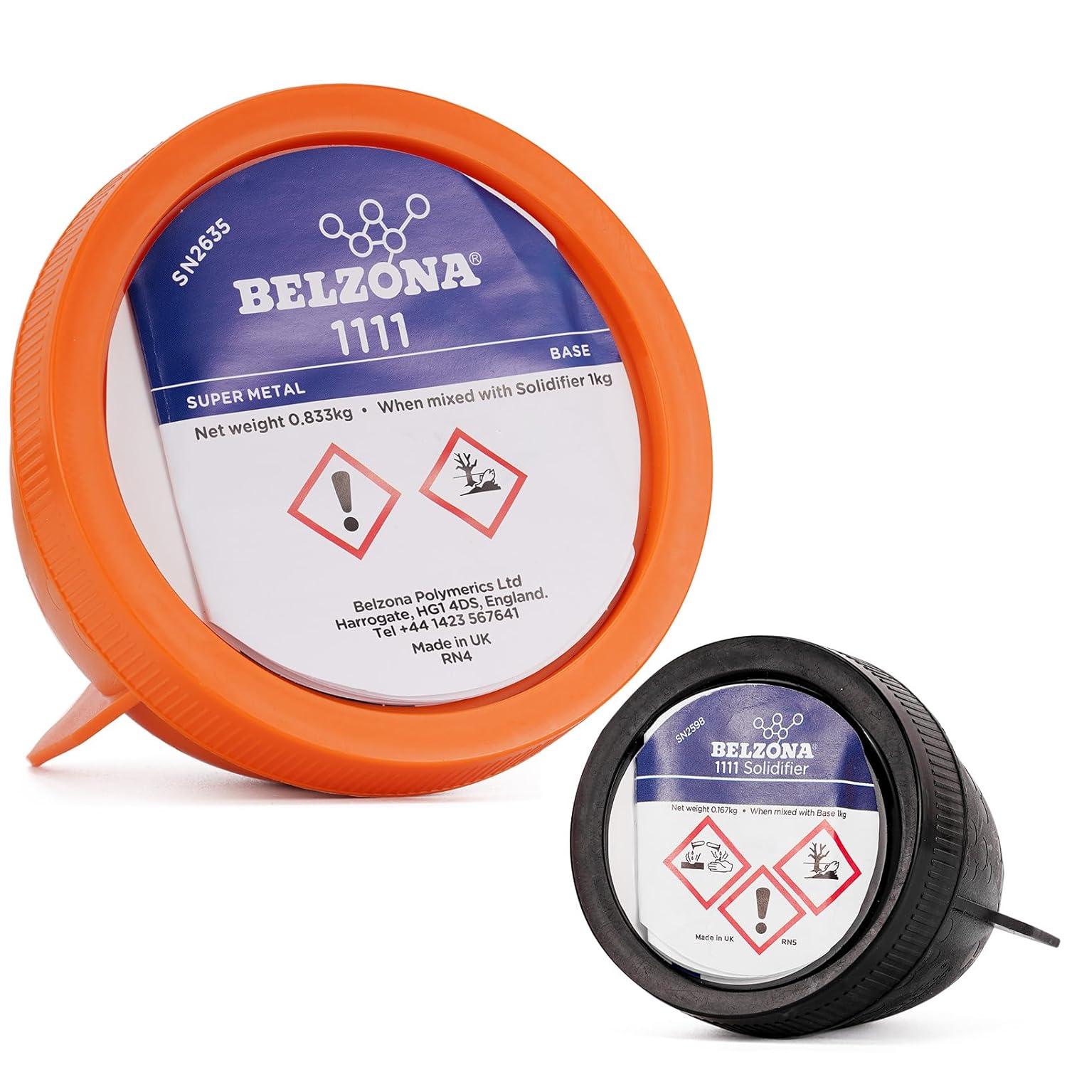 Belzona 1111 Super Metal 1kg Repair Kit, High-Strength Epoxy Composite for Filling Cracks & Holes, Engine, Pump Casing, Pipe, Tank Repair, Solvent Free, 2-Part Structural Adhesive (Base + Solidifier)