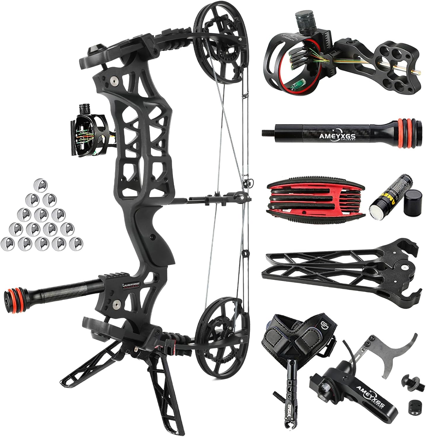 Archery Compound Bow Kit Steelball Bow Set Draw Weight 30-60Lbs, Al-6061 Maded, Dual-use Hunting Bow can Shoot Arrow and Steel Ball in Car (Set 2)