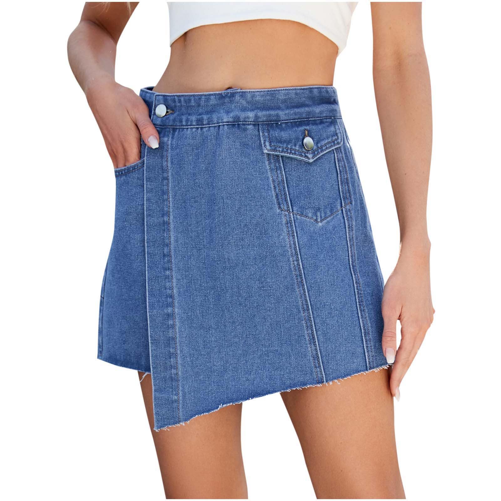 Womens Denim Shorts Casual High Waist Skorts Breathable Short Summer Trendy Vacation Bottom Classic Daily Wear Short