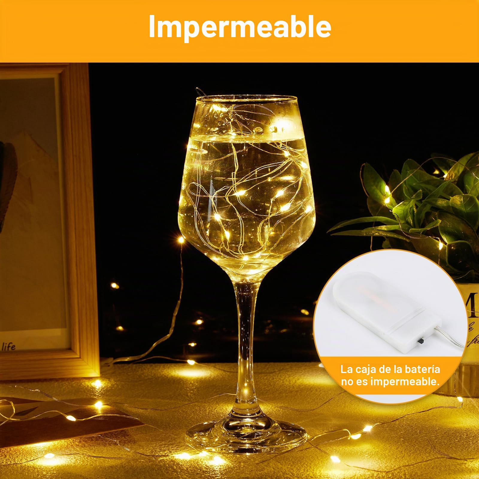 Guirnalda Luces LED, 20 Piezas 1m 10 LED Luces LED Pilas, Impermeable LED Luces de Cadena Micro con Pilas Guirnaldas Decoracion Luces de Hadas para Interior Jardín Boda Fiestas