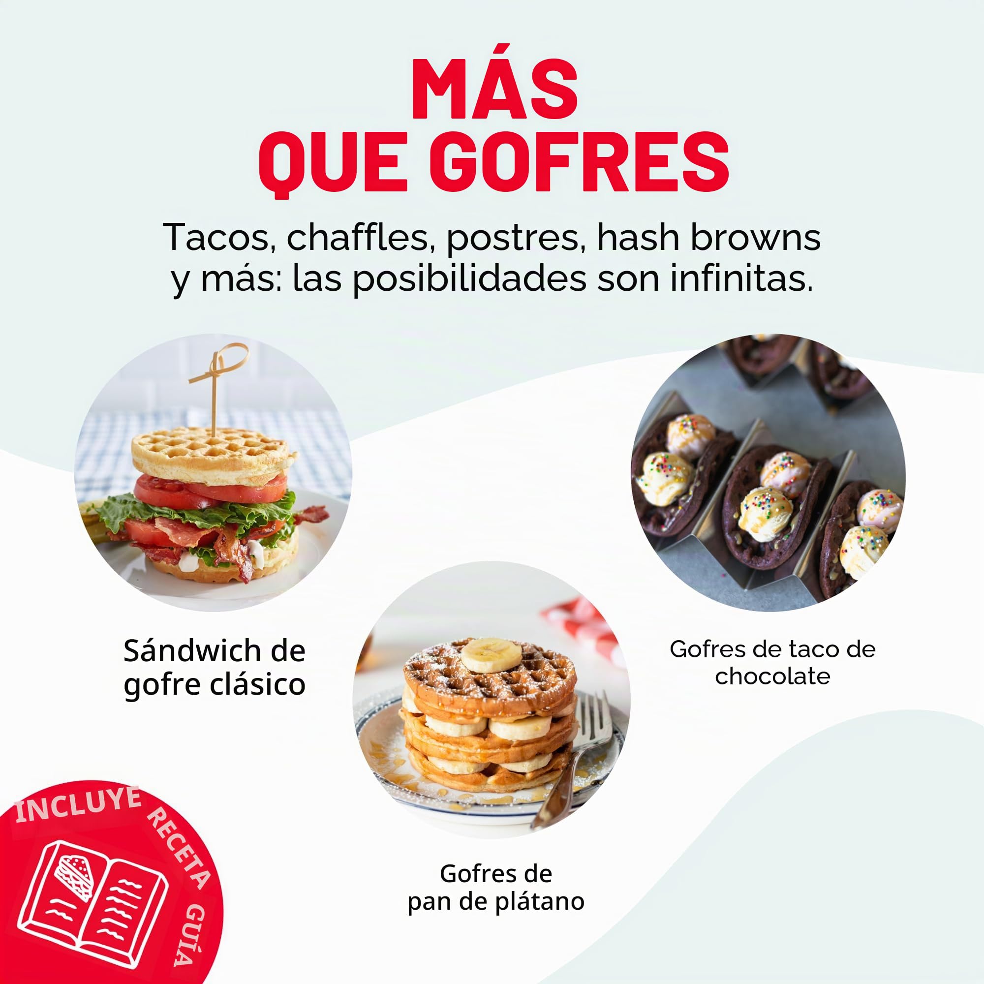Dash - DMW001RD - Gofrera de tamaño mini, para hacer gofres individuales, hash browns, gofres keto, con superficies antiadherentes fáciles de limpiar, 10,16 cm, color rojo