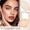 Face Highlighter Palette Baked Powder – Finely-Milled High Pigmentation Longwear Buildable Radiance For All Skin Tones Cheeks Eyes Brows Compact With Mirror (Champagne Gold)