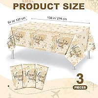 Vista 3 de Frienda Mantel de 3 piezas de Adventure Awaits para decoración de fiesta de viaje, Bon Voyage, mapa del mundo, mantel desechable de plástico