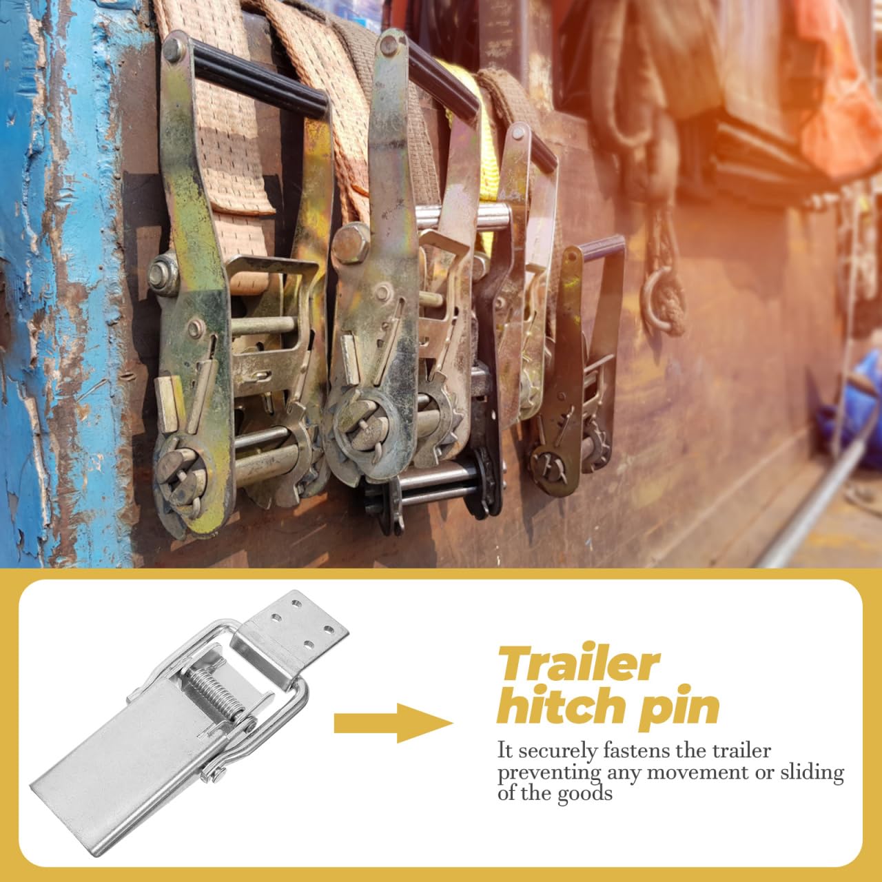 iplusmile Gancio di Bloccaggio per Rimorchio in Acciaio Inossidabile 7,09 x 2,76 x 0,79 Pollici – Sicuro Contro Movimenti Indesiderati Durante Il Trasporto – per Camion, Rimorchi e Container