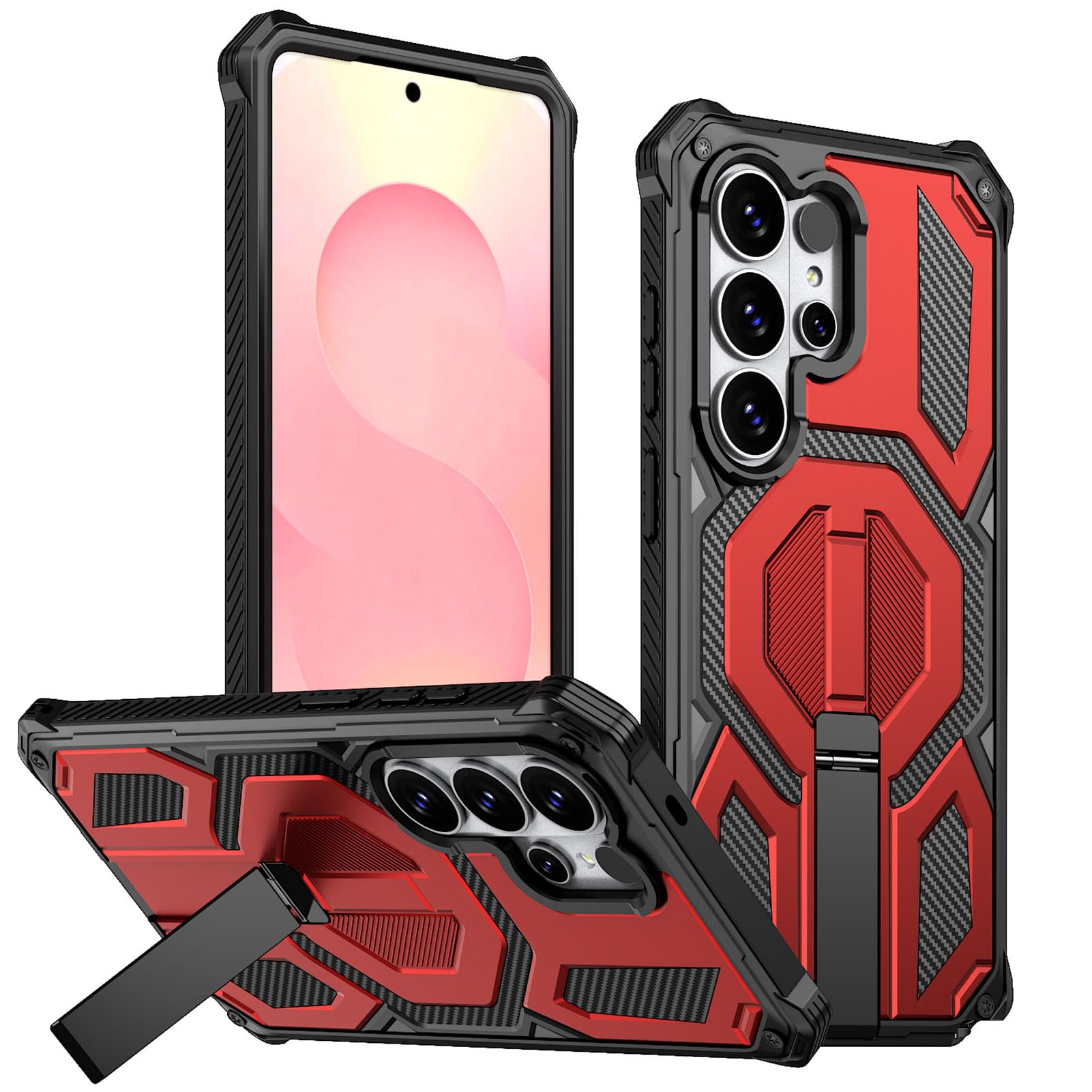 Coque Samsung S25 Ultra fine anti-chute avec béquille intégrée et dos magnétique