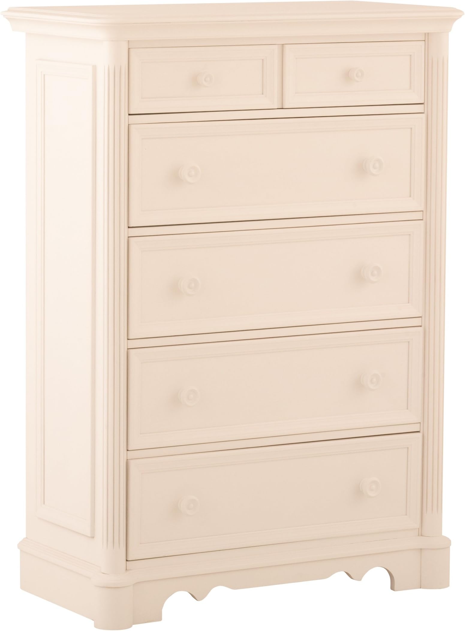Ragazzi Pompei Premium 5 Drawer Dresser, Snowdrift