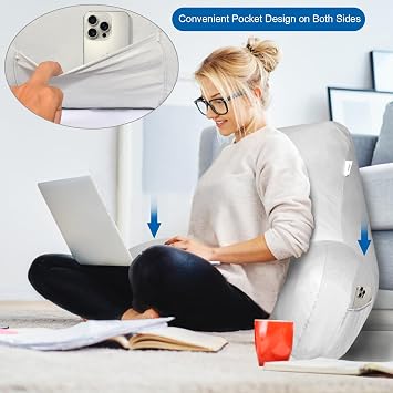 Cooling Reading Pillow Cover with Large Back Opening, Soft Replacement Slipcover, Removable & Machine Washable