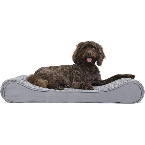 Furhaven Orthopedic, Cooling Gel, and Memory Foam Pet Beds for Small, Medium, and Large Dogs - Ergonomic Contour Luxe Lounger Dog Bed Mattress and More