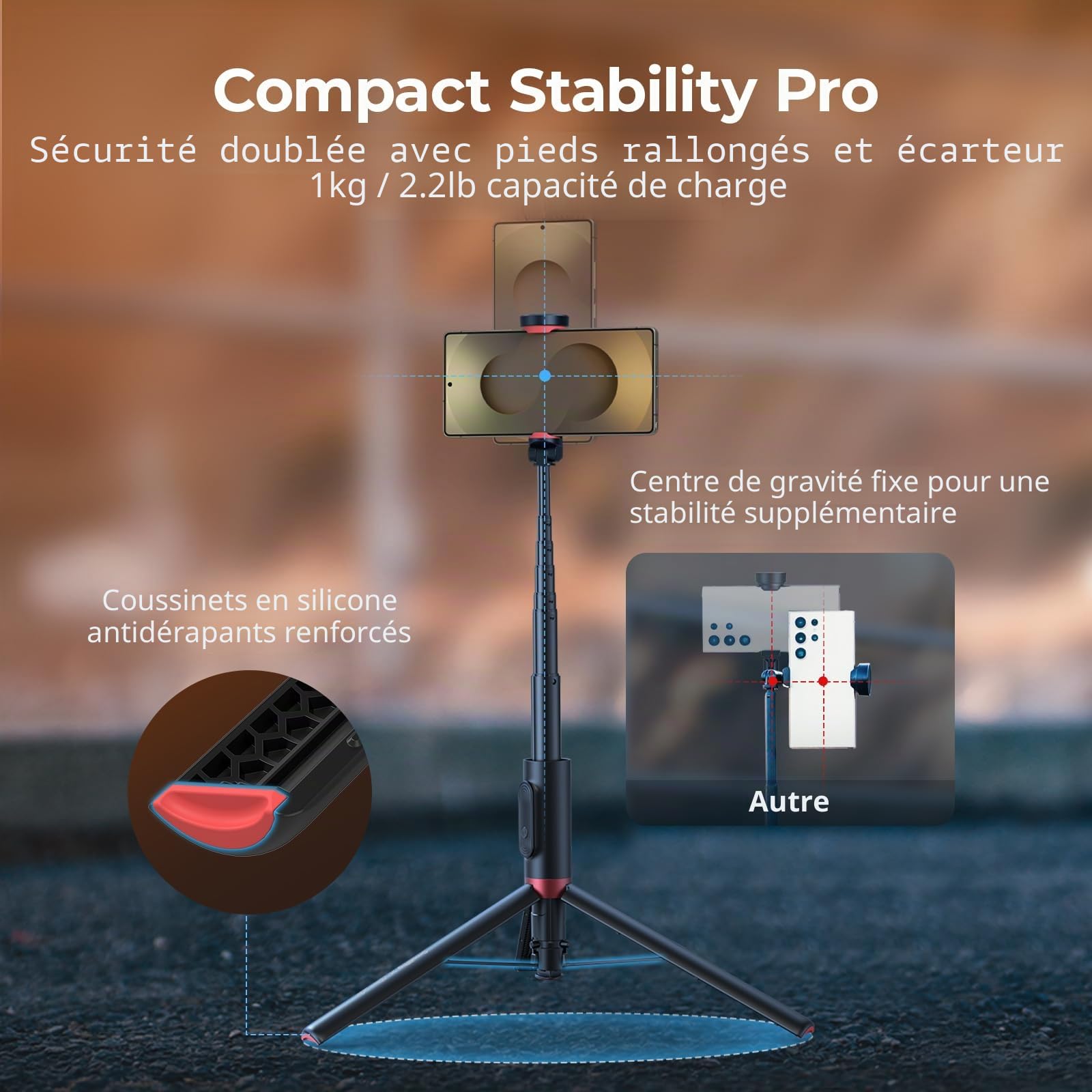 SMALLRIG x Drex Lee Boom Perche à Selfie ST30 Lite, Trépied Automatique 57,9'' avec Télécommande et Support pour Griffe, pour iPhone, pour Android, Enregistrement Vidéo, Voyage, Vlogging, Voir - 5292