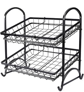 Stackable Candy Display Rack|Stackable Candy Organizer|Multi-Function Snack Rack&Shelf for Chips |Perfect Display Solution for Stores (Black, Medium)
