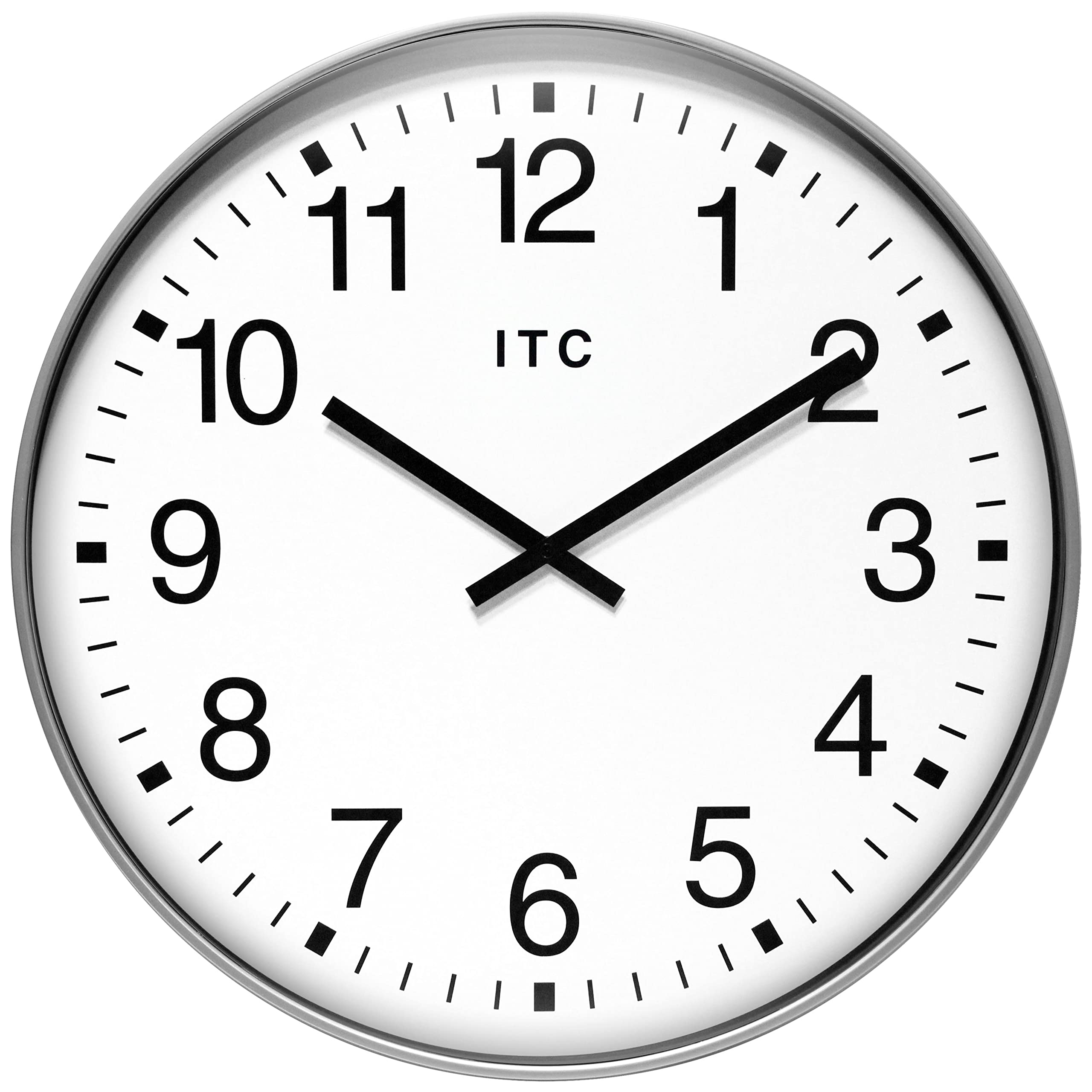 Cadran facile à lire pour l'horloge murale d'intérieur argentée de grand format