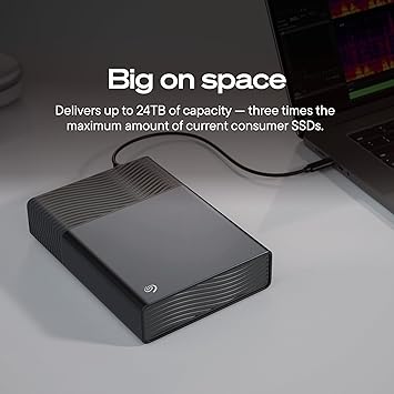 Seagate One Touch 8TB External Hard Drive Desktop HDD - USB-C Compatible with Most Windows and macOS, Rescue Recovery (STNB8000400)