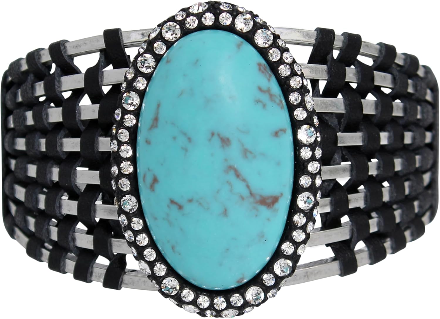 Robert Lee Morris Soho Women's Turquoise Cabochon Woven Cuff Bracelet