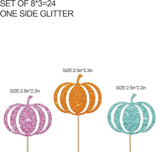 Miniatura 2 de Decoración para cupcakes de calabaza, calabaza pequeña para baby shower, suministros de decoración de fiesta de cumpleaños con temática de otoño