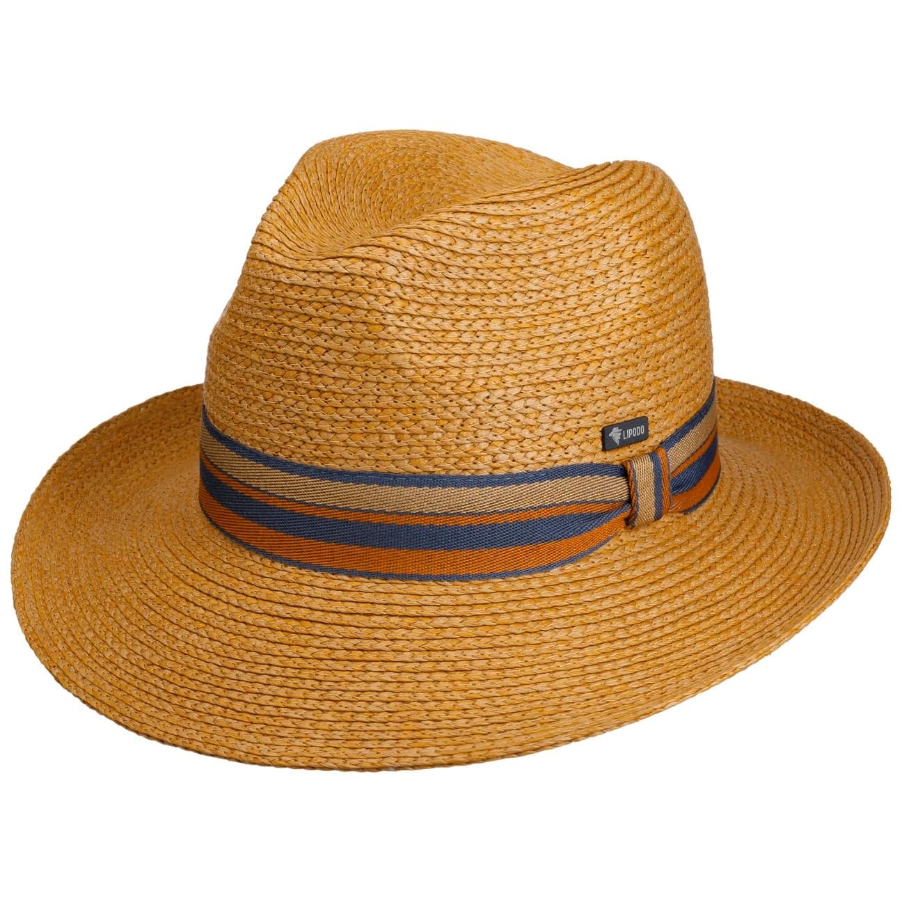 CAPPELLISHOP Danmora Cappello Bogart di Paglia in Rafia Rigato Multicolore Prodotto in Italia Unisex Primavera Estate