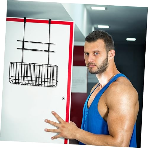 Miniatura 9 de Housoutil Soporte para secador de pelo, soporte para soplador de pelo de metal, organizador de despensa para colgar sobre la puerta, soporte de