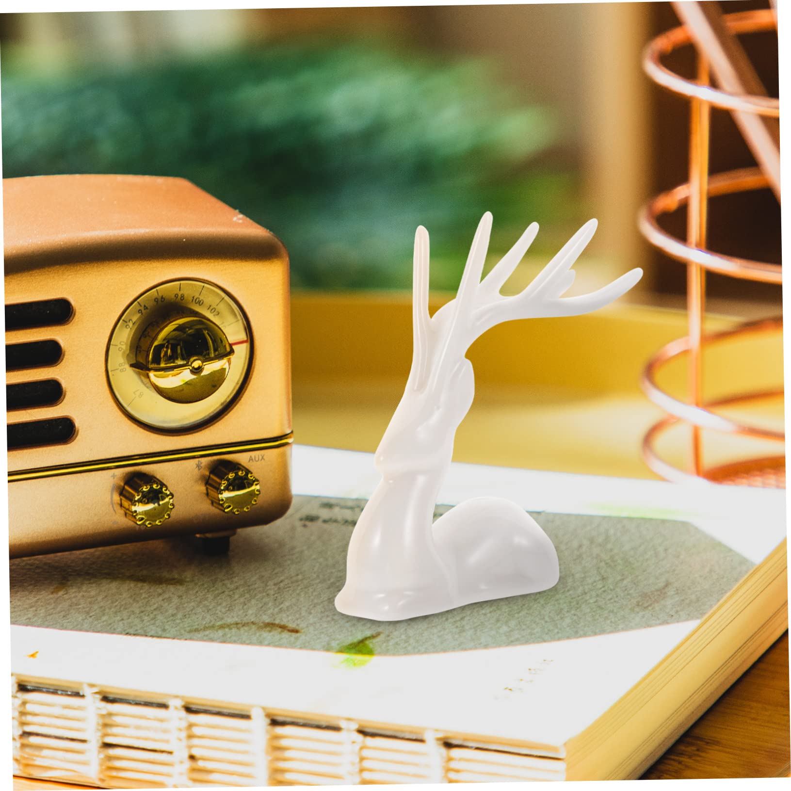 IMIKEYA 3St Elch aus Keramik REH Miniatur weihnachtsfiguren Mini-Weihnachtsfiguren Elch-Skulptur Waldtiere weihnachsgeschenk weihachtsgeschenk Rentier weihnachtsfiguren Dekorationen Weiß