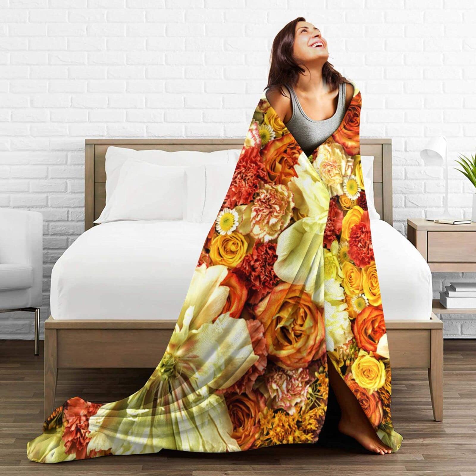 新品 花柄ブランケット シングルサイズ180×230 cm 新品 花柄