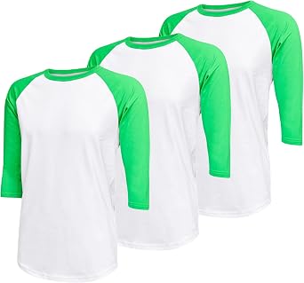 ILTEX Raglan T-Shirt 3/4 Sleeve Athletic Baseball Jersey Unisex 3 Pack