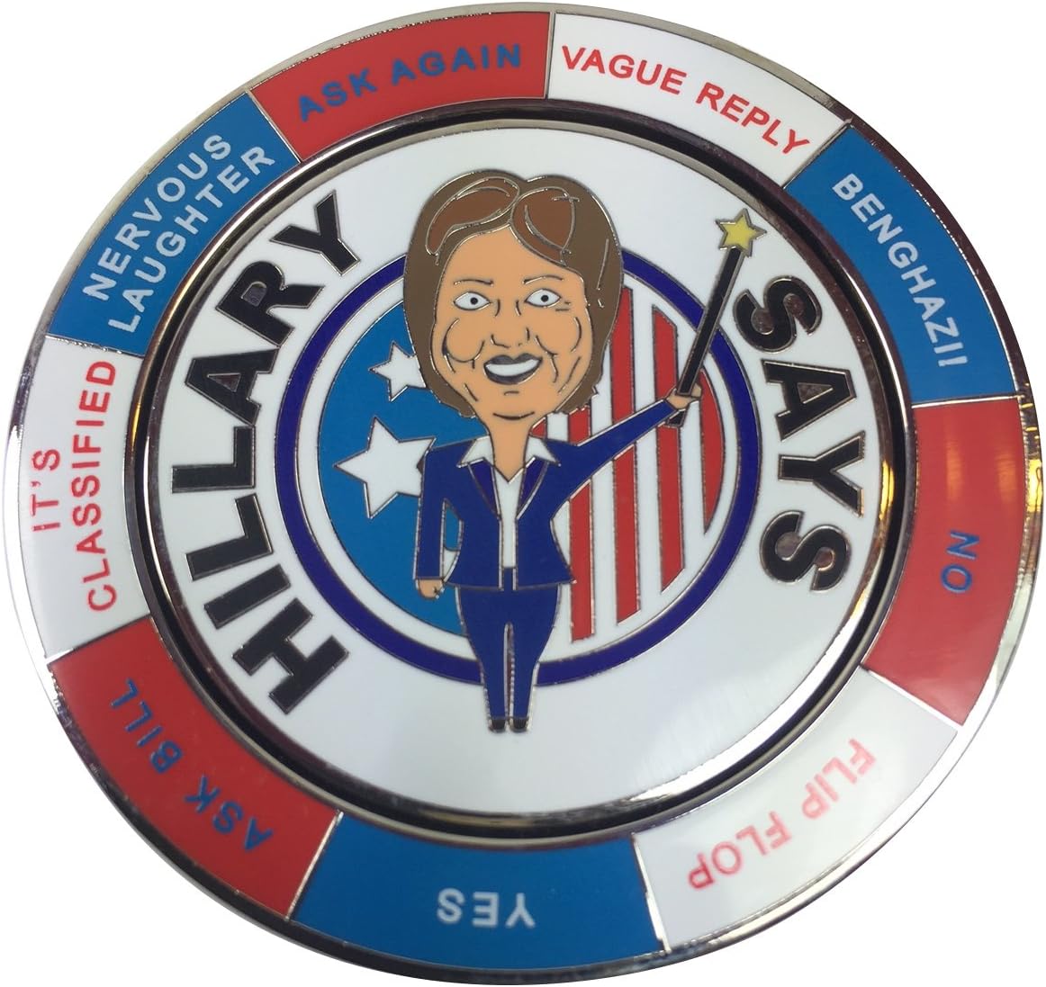 pokerweights What Would Hillary Do? Spinning Decision Maker Coin Novelty Gag Gift