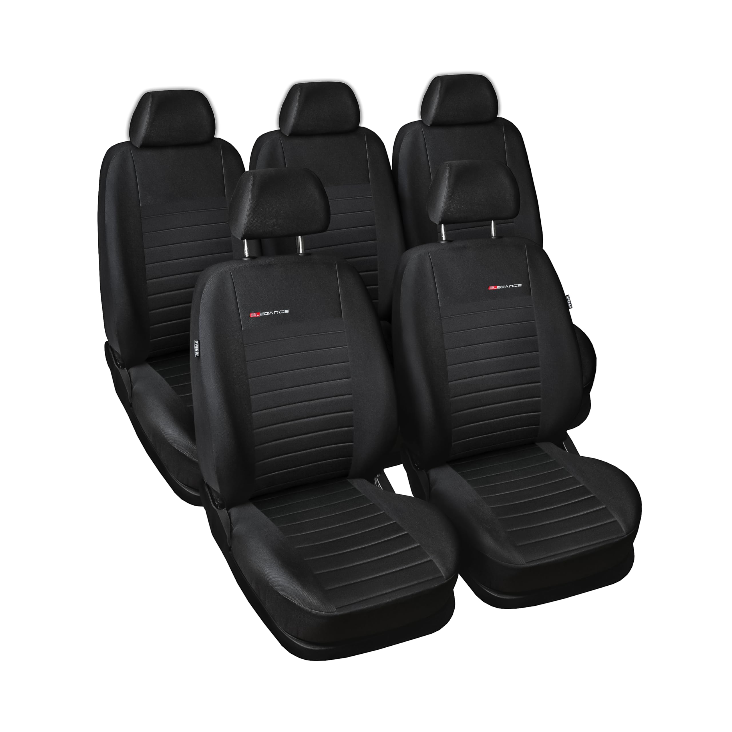 MOTOS Fundas Asientos Coche para Renault Scenic III 2009-2016 Funda Asiento Coche Delantero con Sistema de Airbag Activo, Ajuste, Material de Tres Capas, Aspecto Elegante, Aplicación Versátil