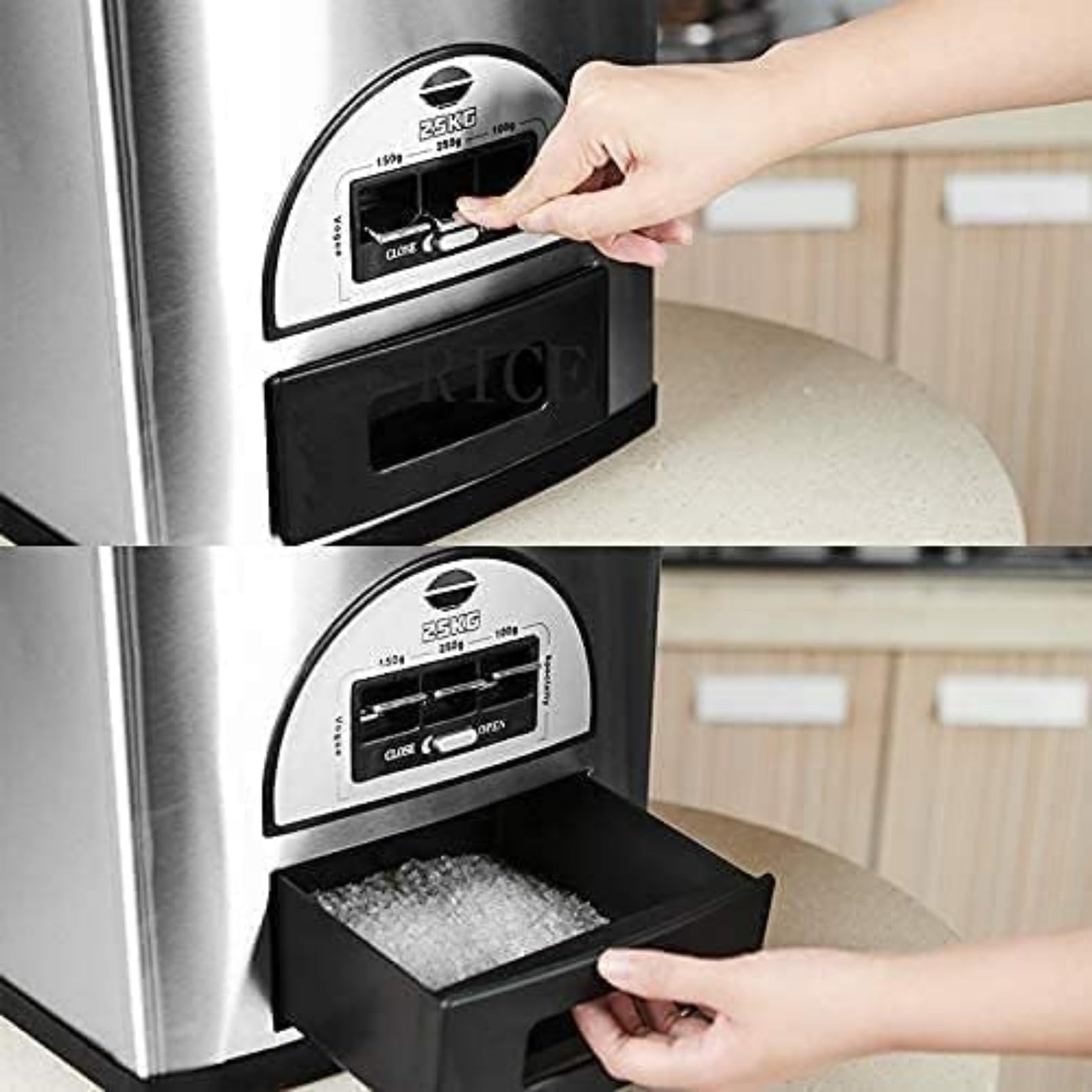 Amazon｜Euiuxoy ステンレス鋼 密閉式 米びつ ライスバレル