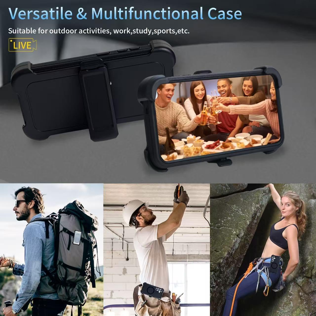 for Samsung Galaxy S25 Case with Belt Clip, Fit for MagSafe, Rugged Shockproof Military Grade Drop Protection Heavy Duty Protective Magnetic Phone Cover Holster Kickstand Case 6.2inch,Black