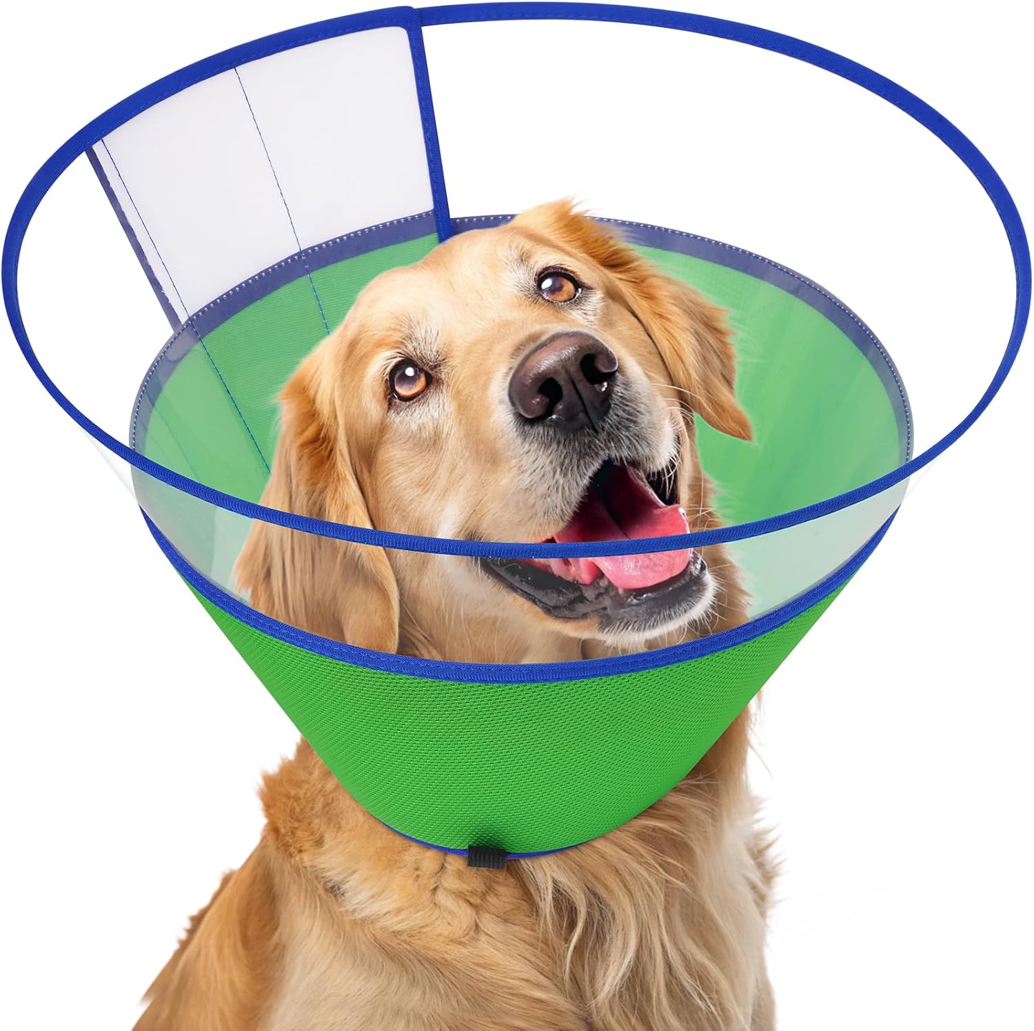 XL Transparent Dog Cone and Soft Clear Recovery Cone Bundle for Large Dogs, Dog Cone After Surgery to Stop Licking