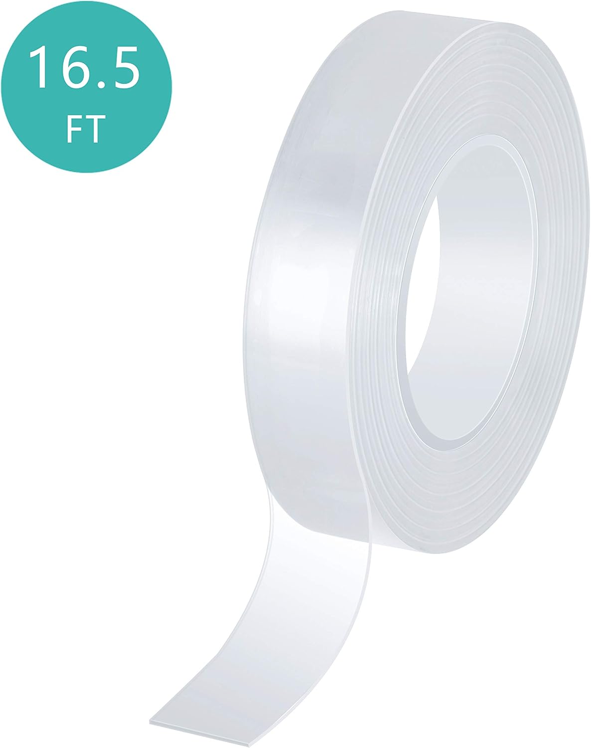 HILINGBORA Double Sided Traceless Washable Nano Tape Reusable Clear Double Sided Anti-Slip Nano Gel Pads,Removable Sticky Stips Grip (16.5 ft (5m) Long-1.2 inches (3cm) Wide)