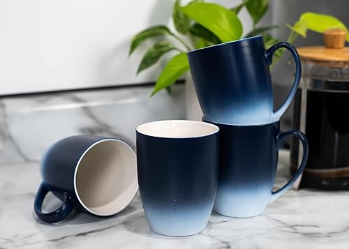 Miniatura 6 de Elanze Designs Love You Moon And Back - Taza de café de cerámica de cerámica de 12 onzas, color azul marino y blanco mate, color azul marino y blanco