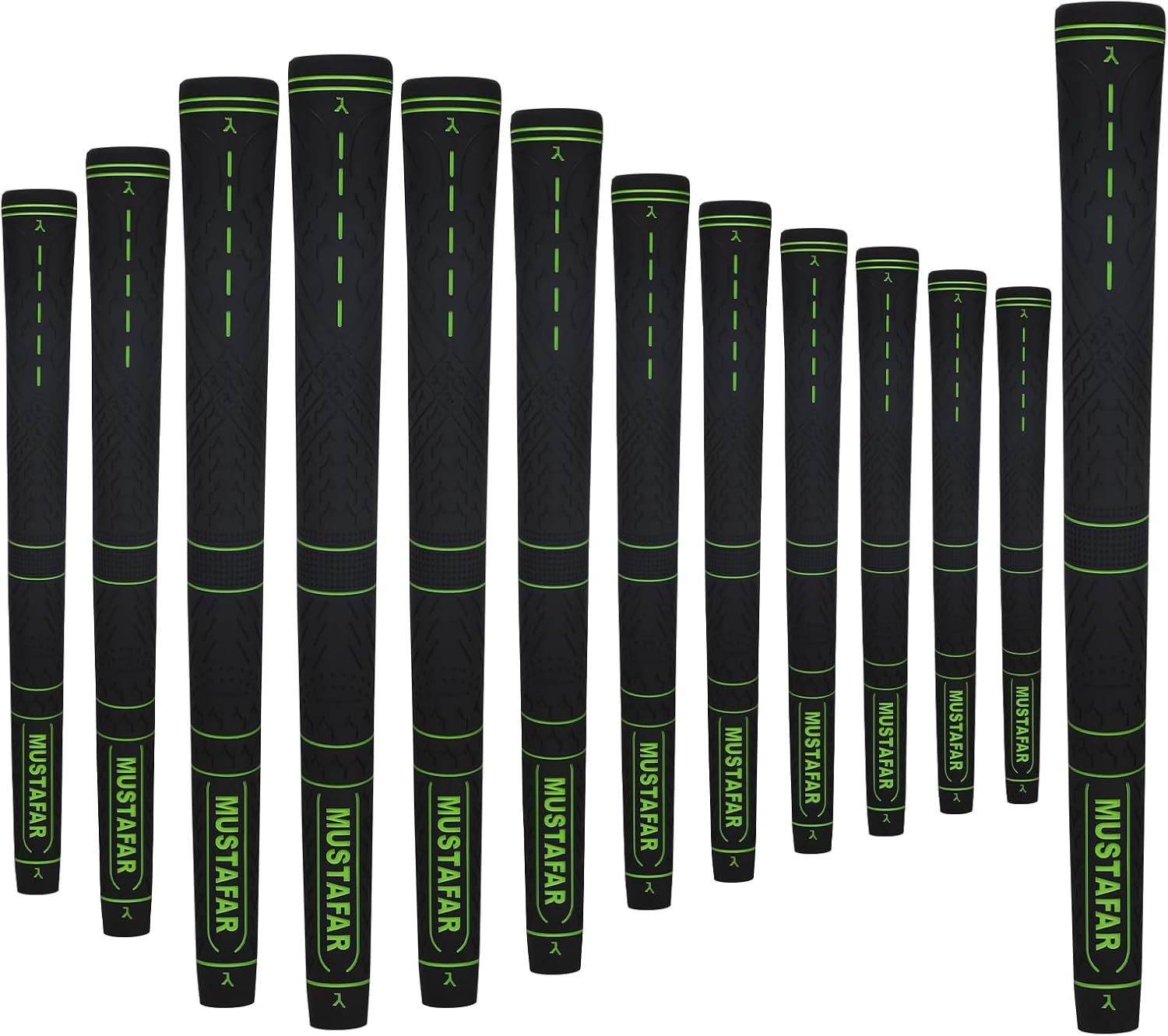MUSTAFAR Premium Rubber Midsize Golf Club Grips 13 Pack -Enhanced Traction and Comfortable Durable 4 colors Available
