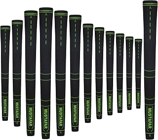 MUSTAFAR Premium Rubber Midsize Golf Grips 13 Pack -Enhanced Traction and Comfortable,Durable Golf Club Grips 4 colors Available