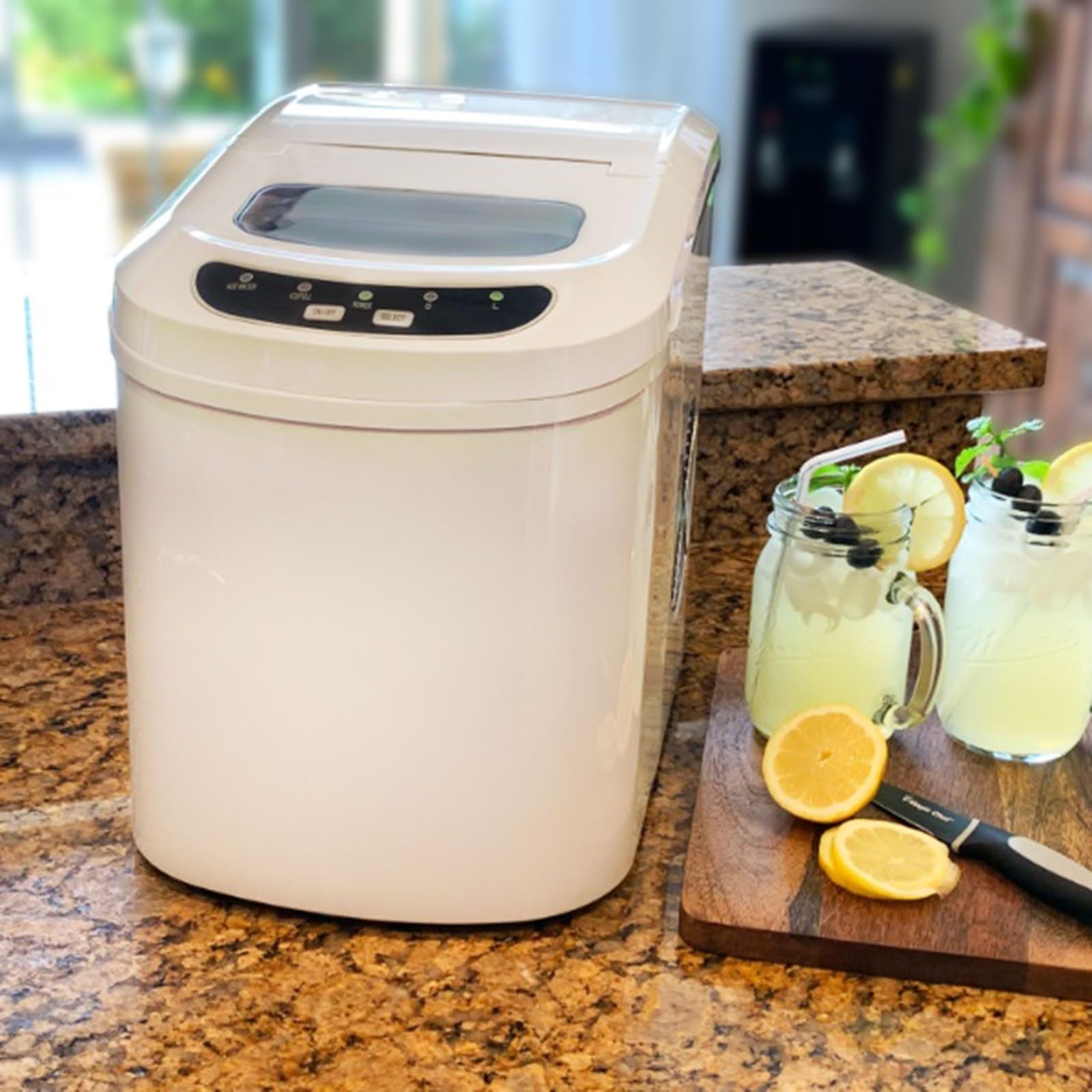 Máquina para fabricar Hielo sobre encimera Encimera portátil de 22 W, máquina for fabricar Cubitos de Hielo de 27 Libras Máquina de Hielo eléctrica (Color : A)