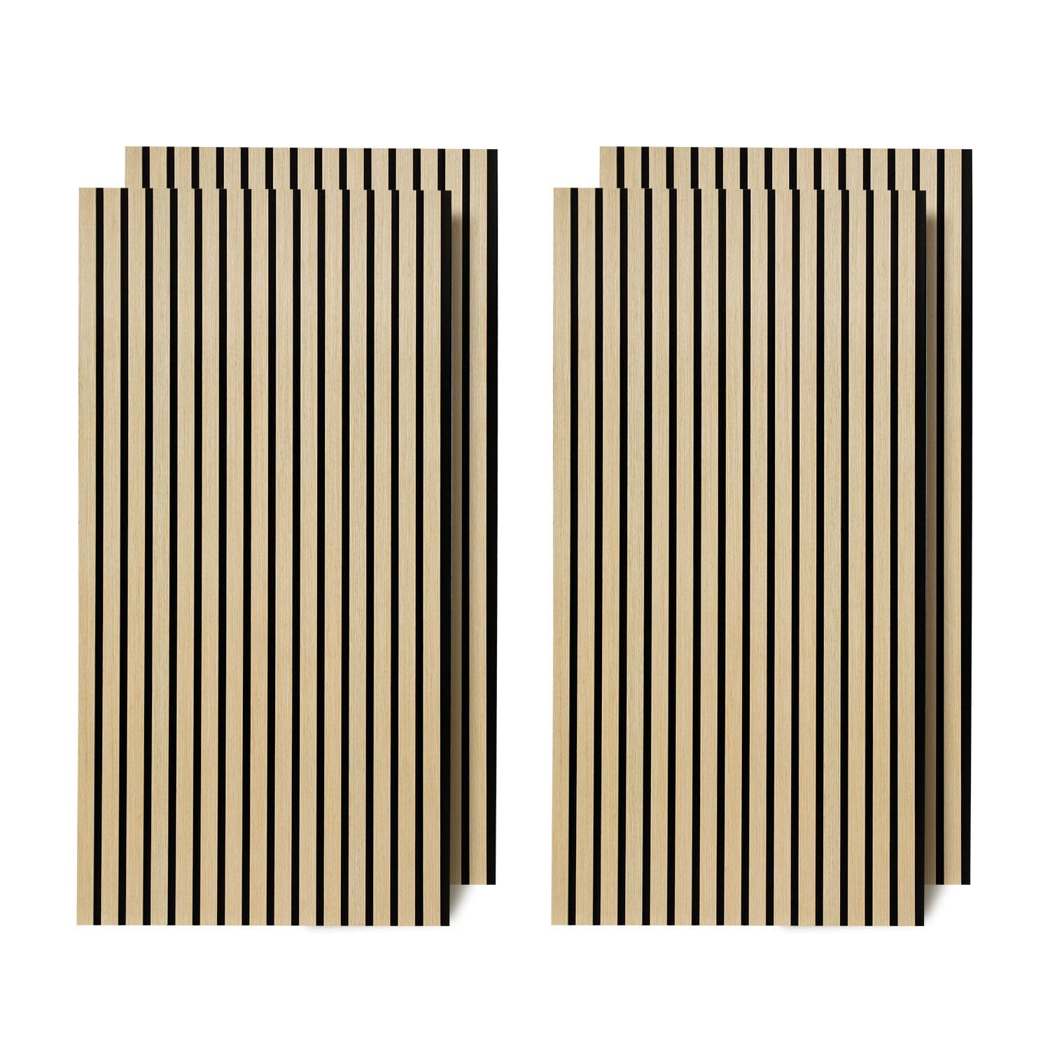 Panele akustyczne, okładziny ścienne, dekoracja ścian wewnętrznych, 4 sztuki 120 x 60 cm, grubość 2,1 cm, panele ścienne z drewna i filcu, panele drewniane surowe drewno, do dekoracji