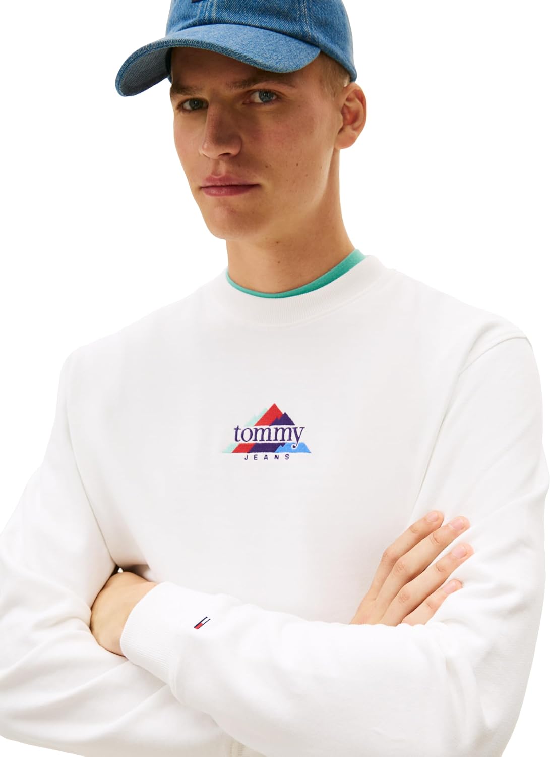 Tommy Jeans mens Medium Weight Crewneck Sweatshirt With Embroidered Archival Logo - Image 2