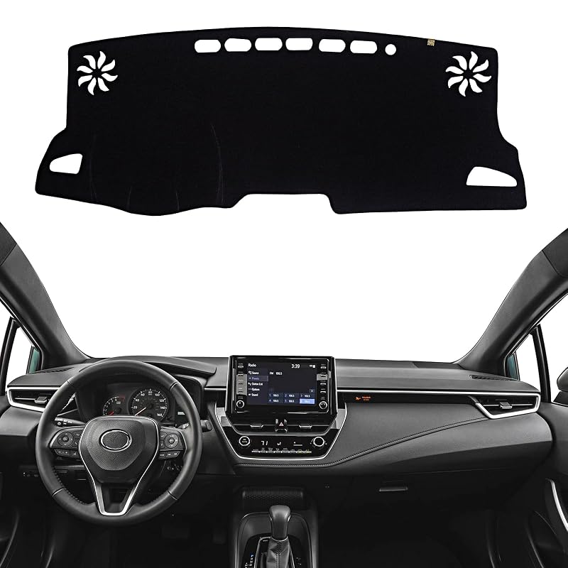 Capa para Painel Toyota Corolla 2020–2024 sem HUD e Corolla Hatchback 2019 SE XSE KEYOOG preta