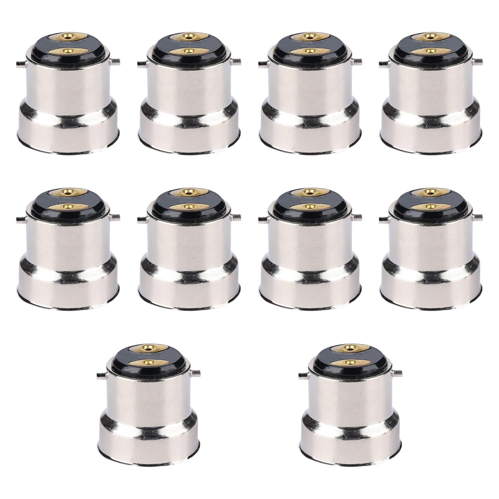 perfk 10 Pieces B22 to E27 Adaptor, Lamp Holder Adapter, Lighting Accessories to Screw Lamp Base Socket Converter for Light