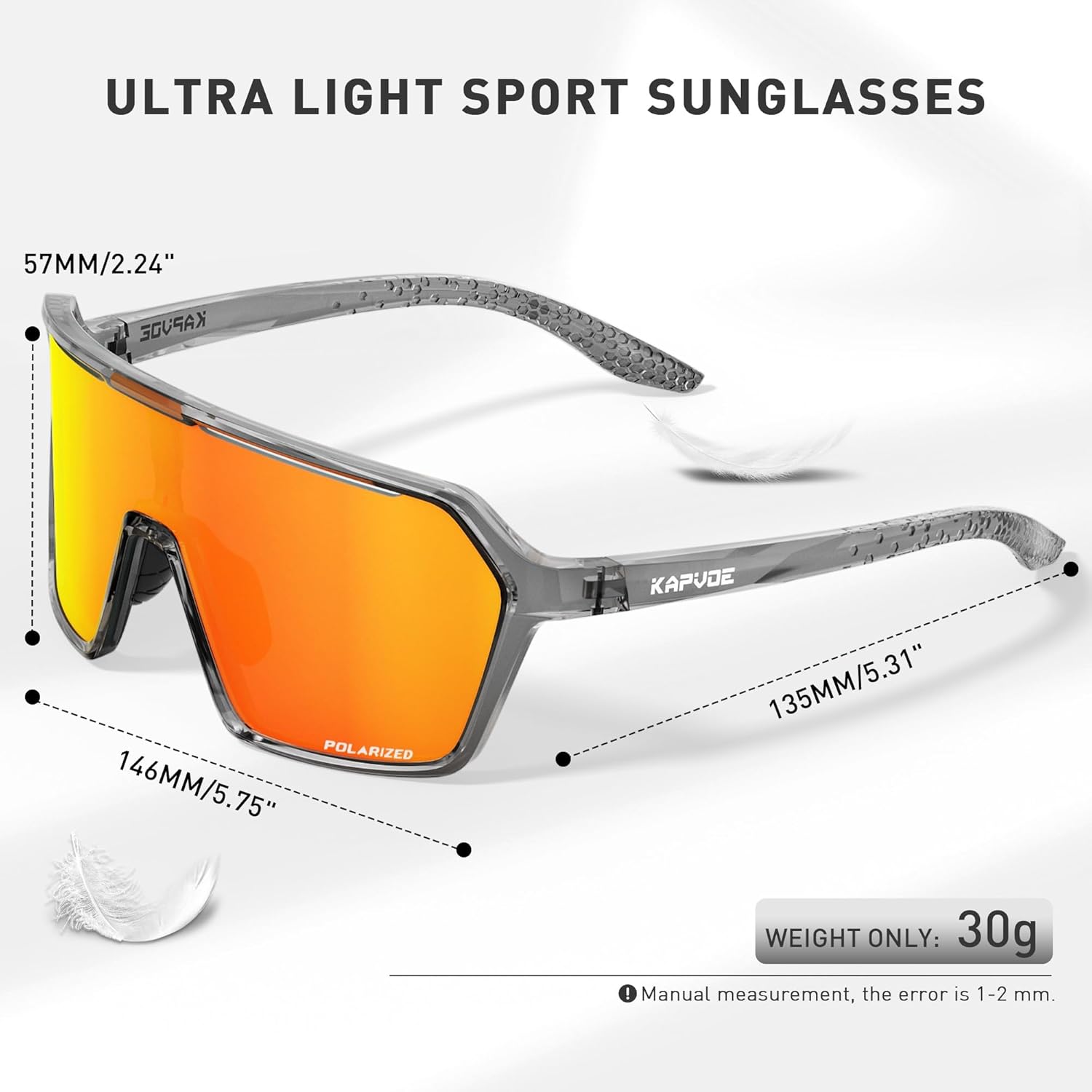 KAPVOE Polarized Cycling Glasses Men Women Sports Sunglasses Mountain Bike Baseball MTB Running Fishing Golf Driving - K335 - Image 5