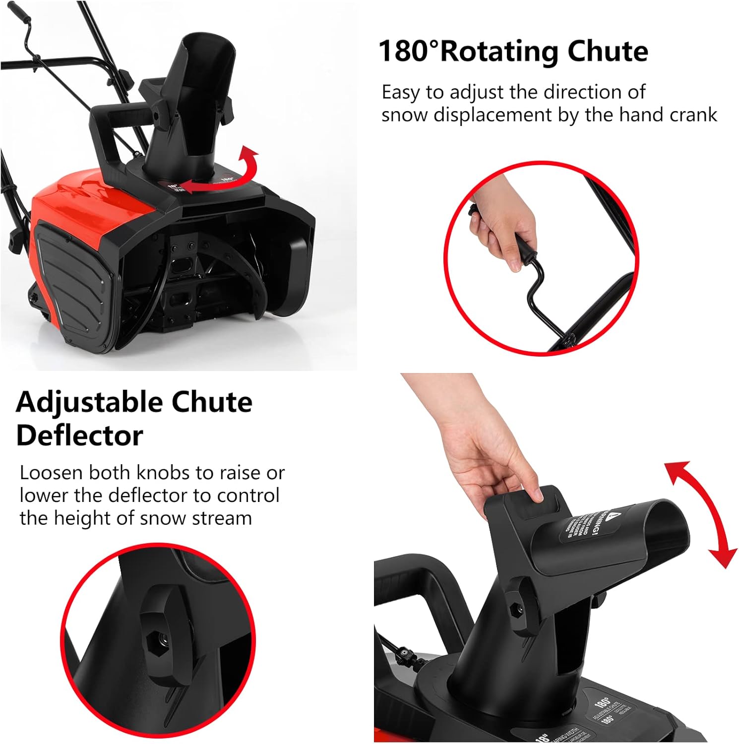 Review Safstar Cordless Snow Blower, Electric Snow Thrower with 180