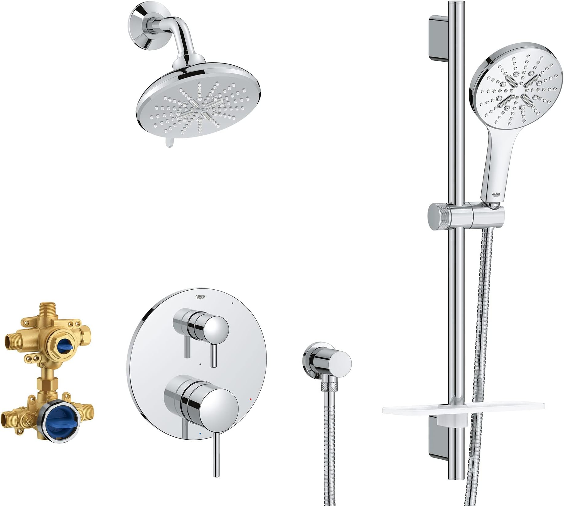 Grohe 26486000 RetroFit Shower System, Starlight Chrome